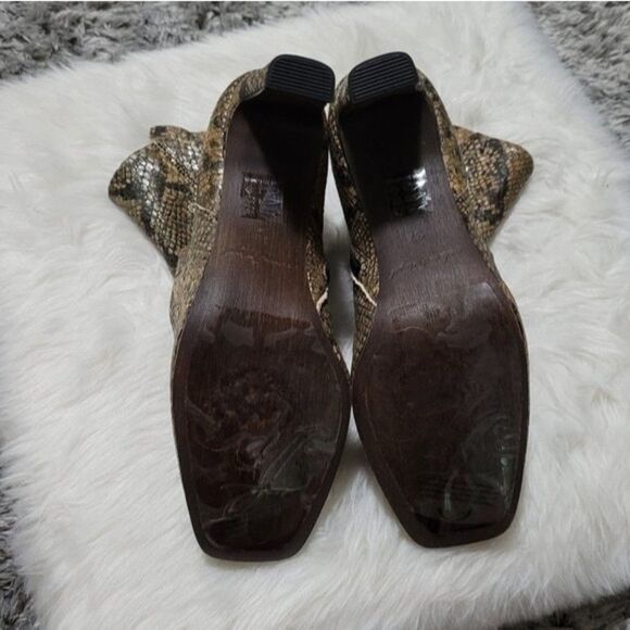 Free People Cybill Heel Leather Ankle Boot Snake Print Women's 37 - Picture 5 of 7